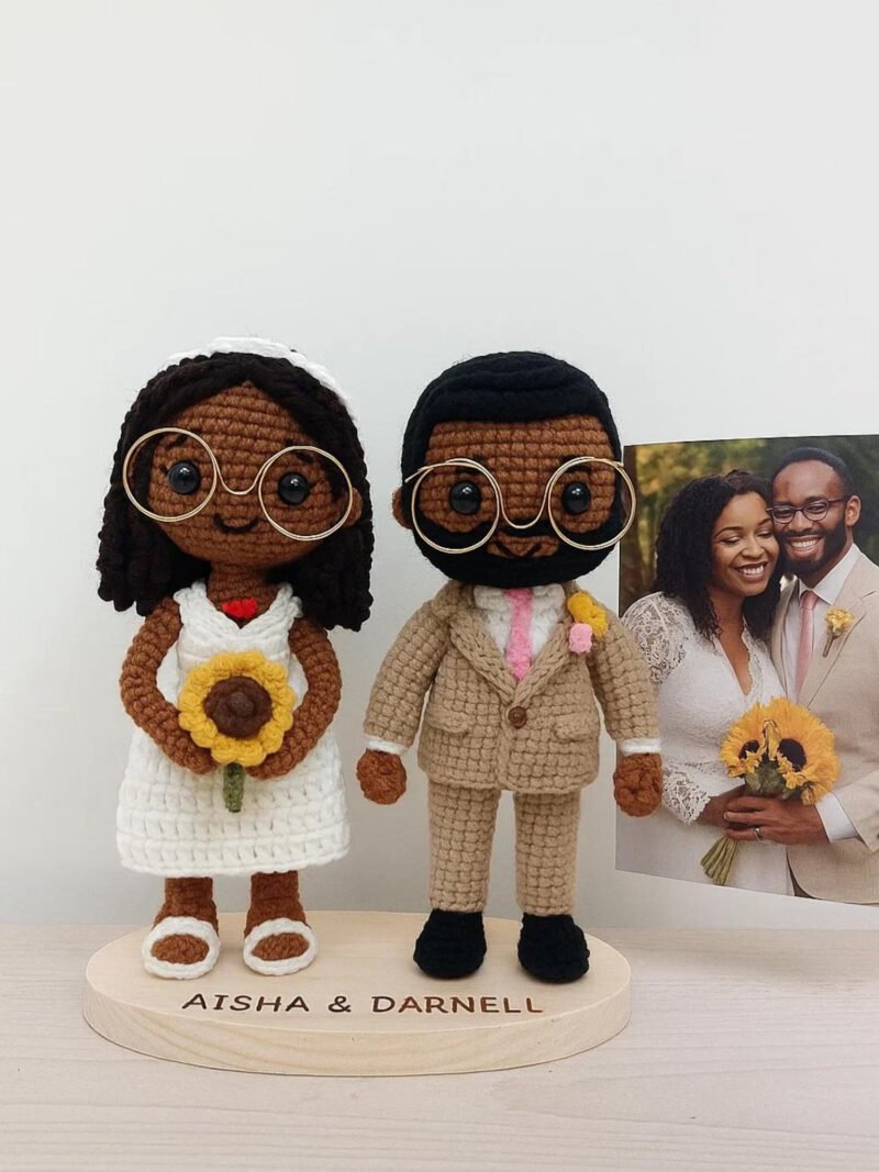 Custom Wedding Couple Crochet Dolls