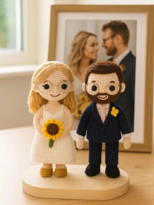 Custom Wedding Couple Crochet Dolls